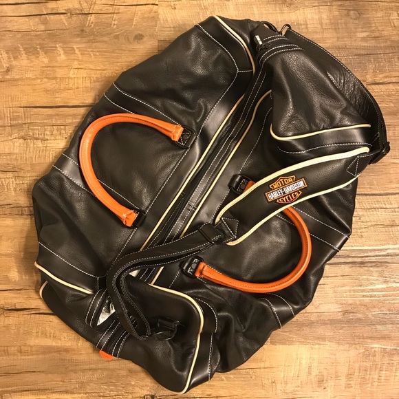harley davidson duffle bag leather
